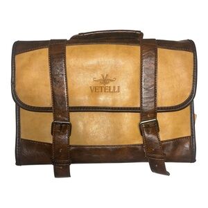 Vetelli Leather Travel Roll Up Toiletry Bag Hanging Organizer Vintage Style